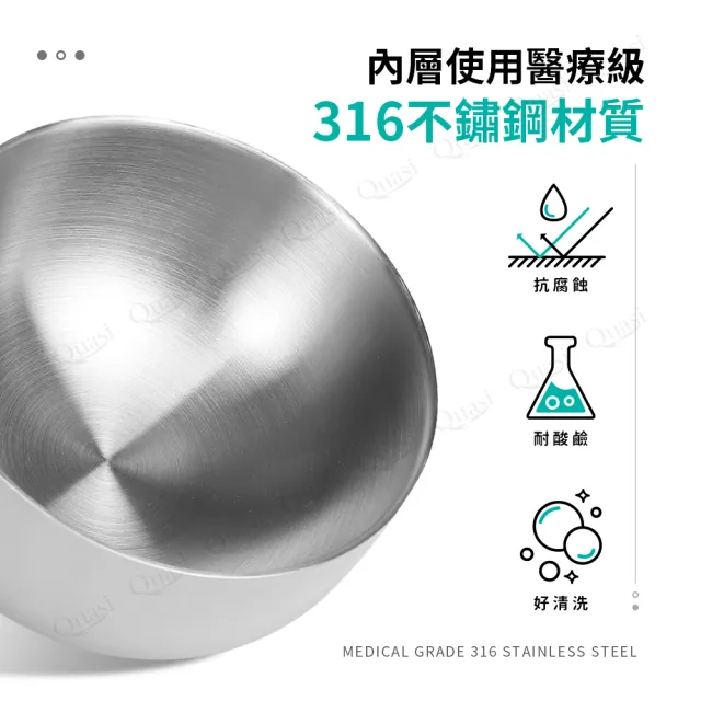 厚實316不鏽鋼雙層隔熱碗12cm3入組