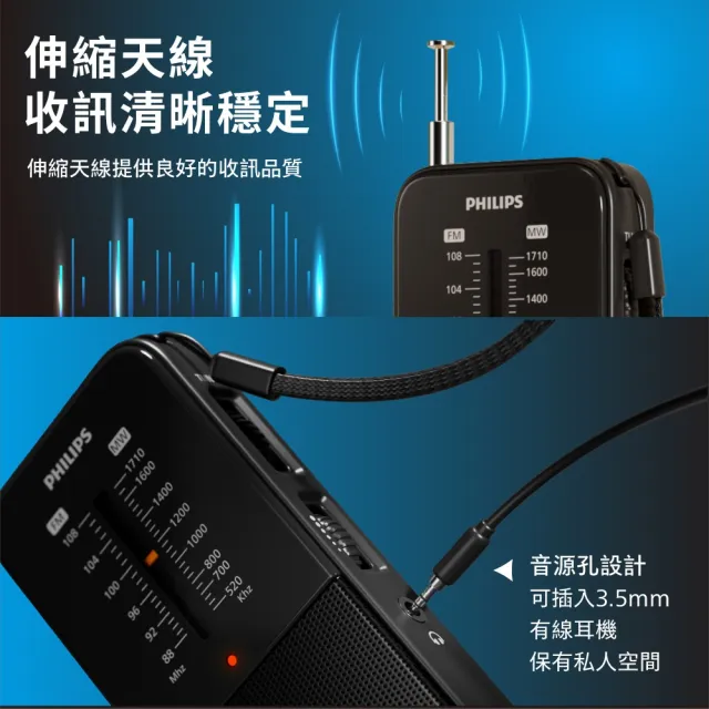 【Philips 飛利浦】經典便攜型隨身收音機-TAR1509