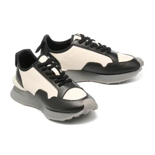 【MISS 21】率性質感超Q綁帶撞色厚底休閒鞋(黑)