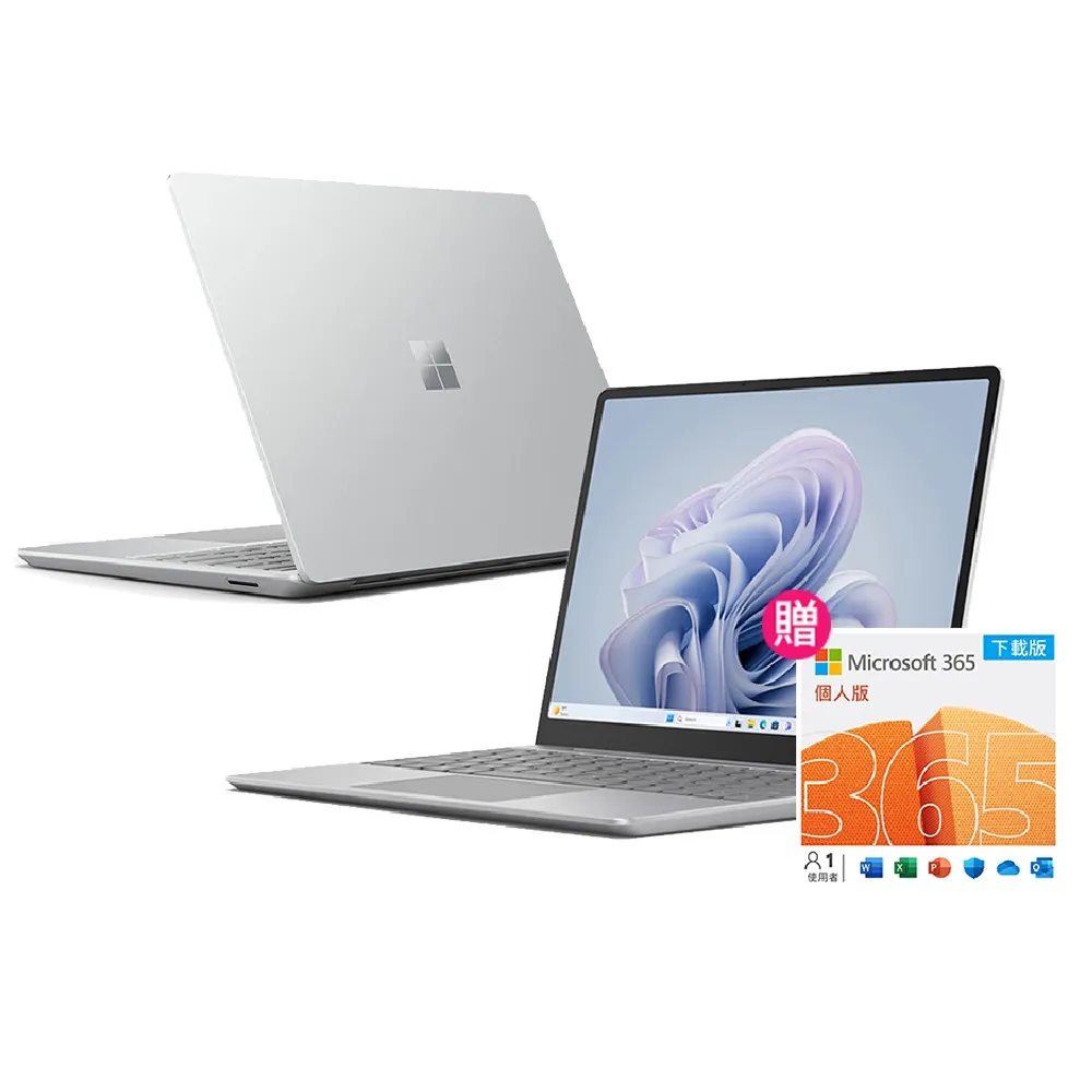 【Microsoft 微軟】微軟365個人版★12.4吋i5輕薄觸控筆電-白金(Surface Laptop Go3/i5-1235U/8G/256GB/W11)