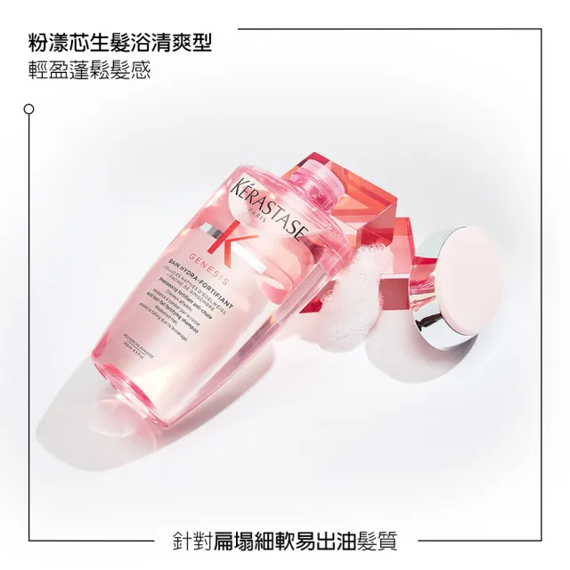 【KERASTASE 巴黎卡詩】粉漾芯生髮浴 清爽型250ml(減少斷髮/卡詩洗髮精)