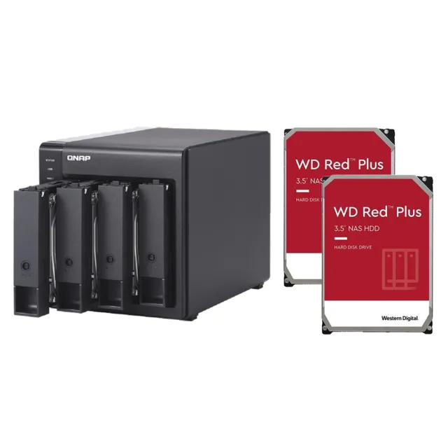 【QNAP 威聯通】搭WD 8TB x2 ★ TR-004 4Bay RAID 磁碟陣列外接盒