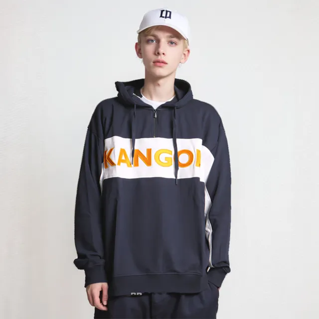 【KANGOL】袋鼠 中性 棉質 電繡 大學T 帽t 拉鍊拉鍊 長袖上衣(雙11限定 1111 多款可選)