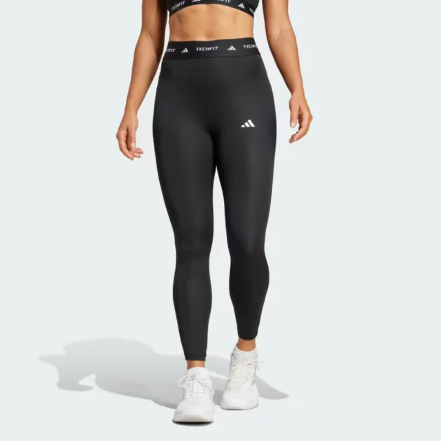 【adidas 愛迪達】TF 7/8 L 女 緊身褲 高腰 運動 健身 訓練 慢跑 吸濕排汗 支撐 包覆 黑(IT2273)