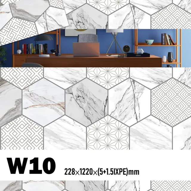 【山井】SPC卡扣地板花磚系列-0.51坪/件-6.5mm厚含靜音墊-W08(產品有分A、B箱-需最少A、B各1箱起訂)