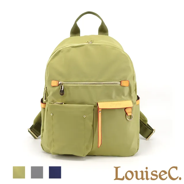 【LouiseC.】Tree House 輕盈尼龍+植鞣革牛皮雙隔層多收納手提後背防水包-3色(真皮包包 CC158302)