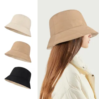 【kingkong】韓版雙面羽絨棉漁夫帽 防風保暖帽 防曬帽 盆帽