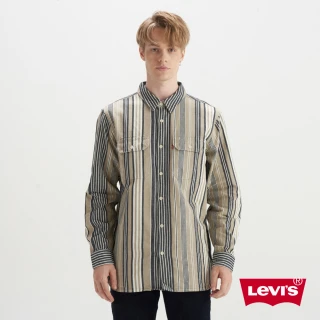 【LEVIS 官方旗艦】男款 工裝牛仔襯衫 / 精工條紋拼接工藝 / 三色拼接 上衣 熱賣單品 19573-0204