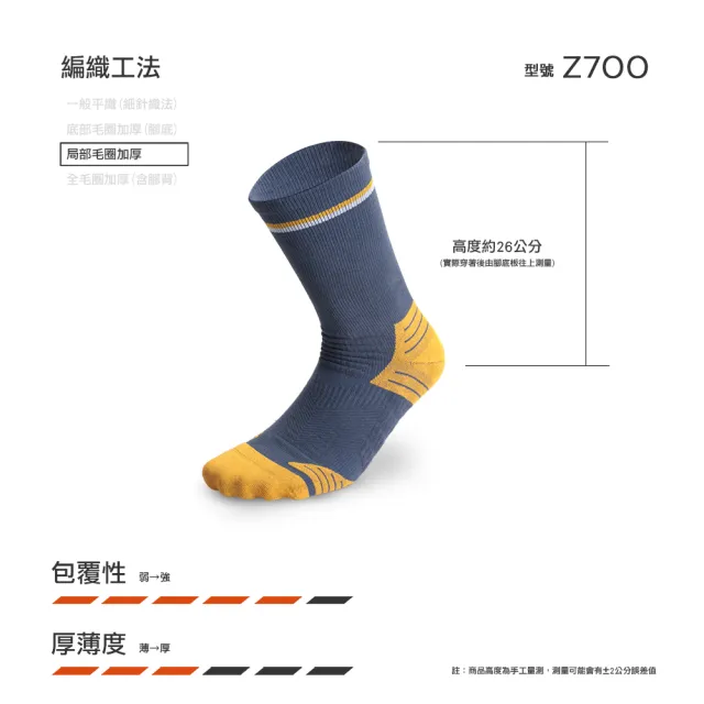 【Waken】1雙組 足弓支撐輕壓舒緩中筒襪(足弓襪/久站襪/襪子/中長襪/機能襪/運動襪/男襪女襪/競走/台灣製)