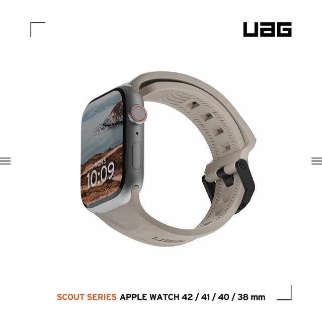 UAG Apple Watch 38/40/41/42（S10）mm 潮流矽膠錶帶-鈦灰(手錶帶)