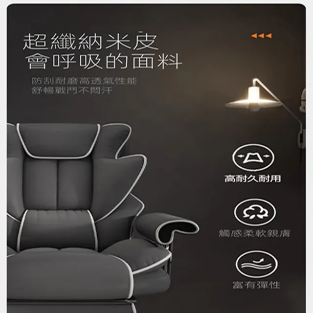 【svago詩維克旗艦店】電競椅 電腦椅 遊戲椅 辦公椅 高彈坐墊(納米超纖皮/加大款無腳托/乳膠填充 預購15天)