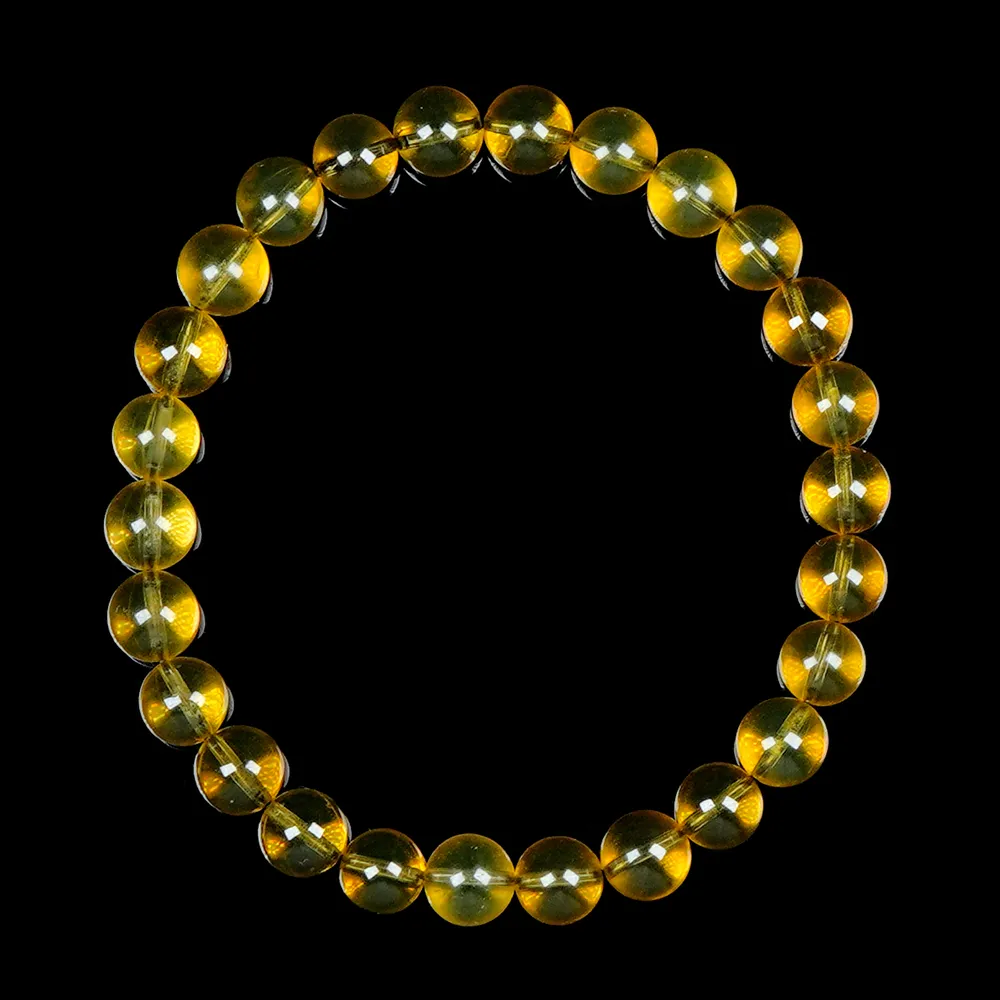 【正佳珠寶】琥珀藍珀 金藍高淨水 6mm 琥珀藍珀手珠｜日本彈力繩