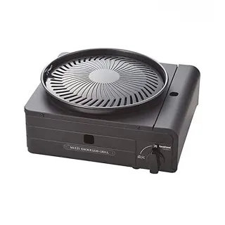 【Iwatani 岩谷】日本 多功能少煙燒烤磁式瓦斯爐 1.0kw 黑色/台 CB-MSG-1