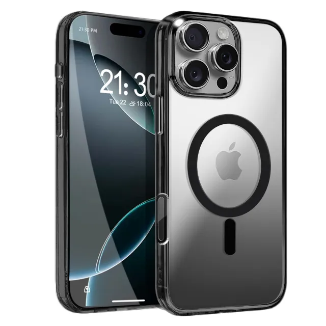 【DAPAD】for iPhone16 Pro 6.3 專利傳感技術磁吸保護殼-透黑