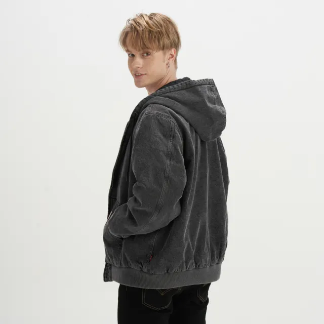 【LEVIS 官方旗艦】男女同款 連帽鋪棉Workwear外套 熱賣單品 A3222-0001