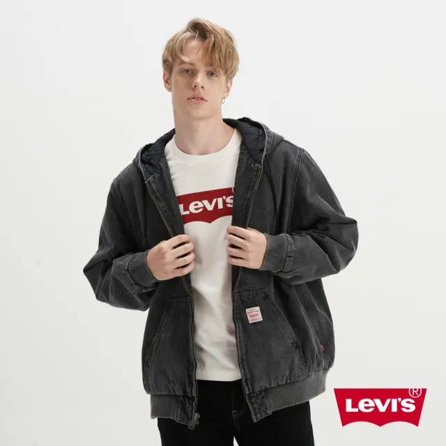 【LEVIS 官方旗艦】男女同款 連帽鋪棉Workwear外套 熱賣單品 A3222-0001