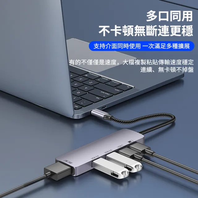 【ANTIAN】五合一 Type-C 多功能HUB轉接器 高清HDMI轉接線 USB集線器 mac轉接頭