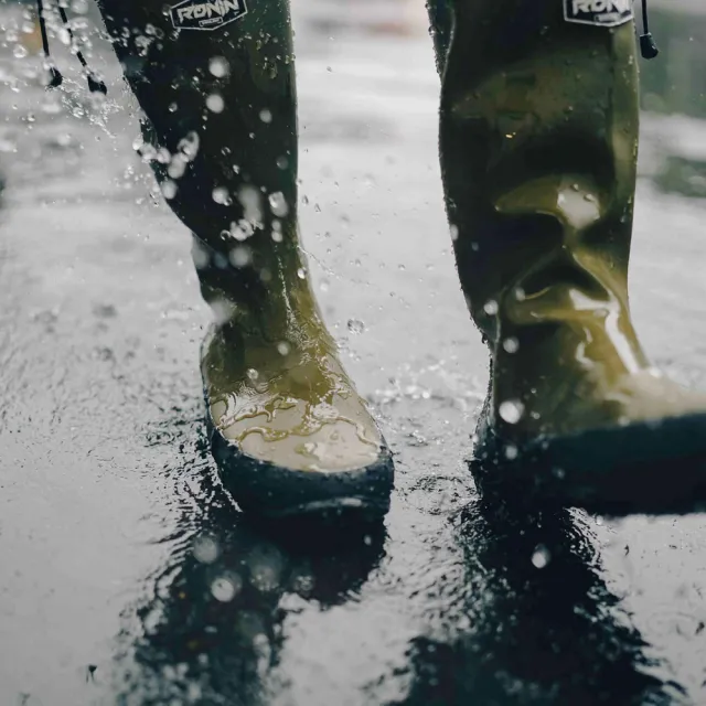 【RONIN 獵漁人】輕量高筒防滑摺疊雨鞋(登山雨鞋 露營雨鞋 釣魚雨鞋 透氣雨鞋 登山靴)
