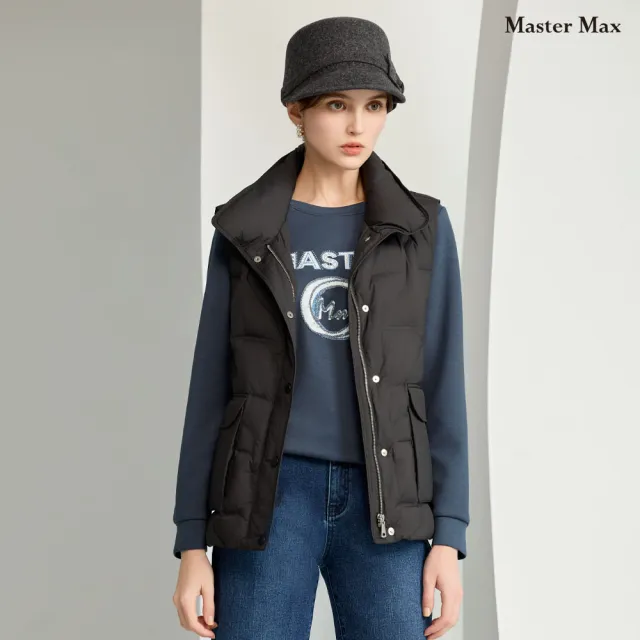 【Master Max】貼鑽圖騰休閒圓領長袖大學T(8427137)