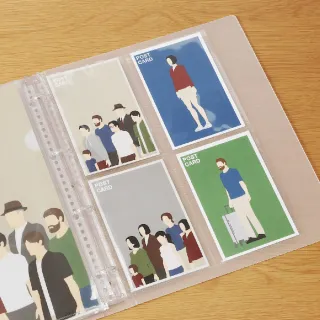 【MUJI 無印良品】收藏活頁夾用補充袋/明信片尺寸/4口袋.A4寬型用.10入