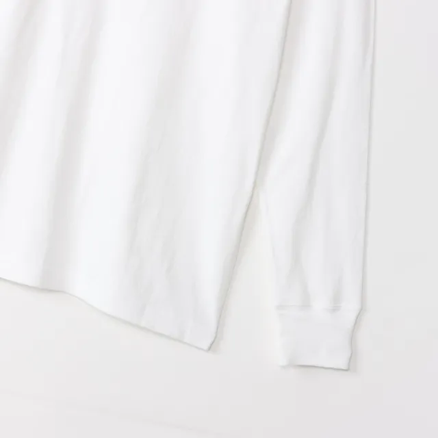 【Hanes】官方直營 男款-UNDERWEAR系列 100%棉長袖T恤內衣 經典設計款(白色)