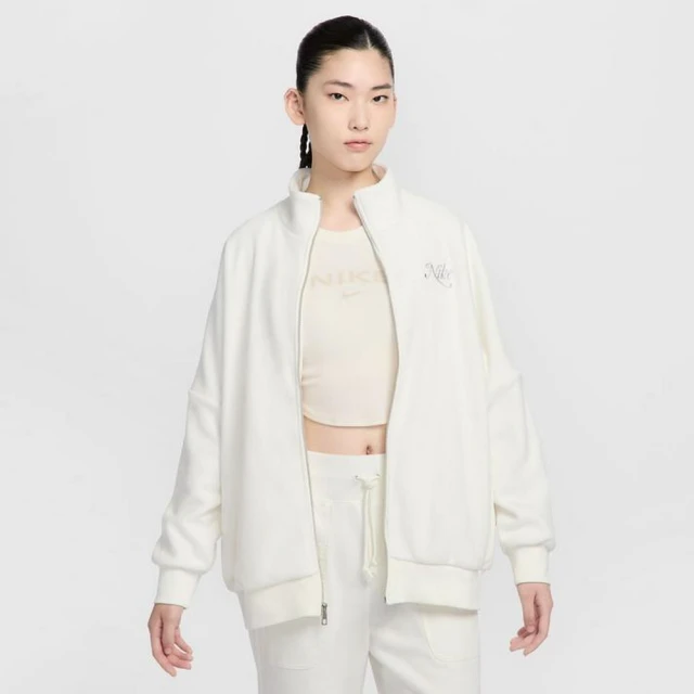 NIKE 耐吉 立領外套 運動 休閒 女 AS W NSW NSP TRK JKT 米白(HQ7977133)