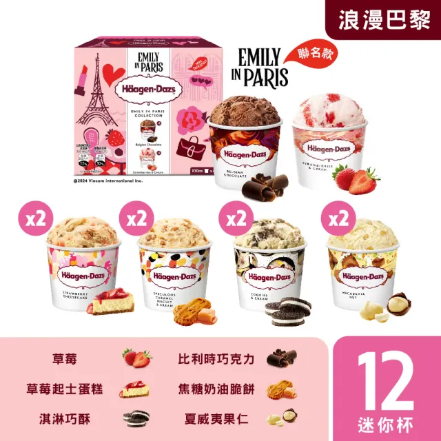 【Haagen-Dazs 哈根達斯】冰淇淋迷你杯/雪糕 12入組 綜合賣場(人氣熱賣組合 任您選購)