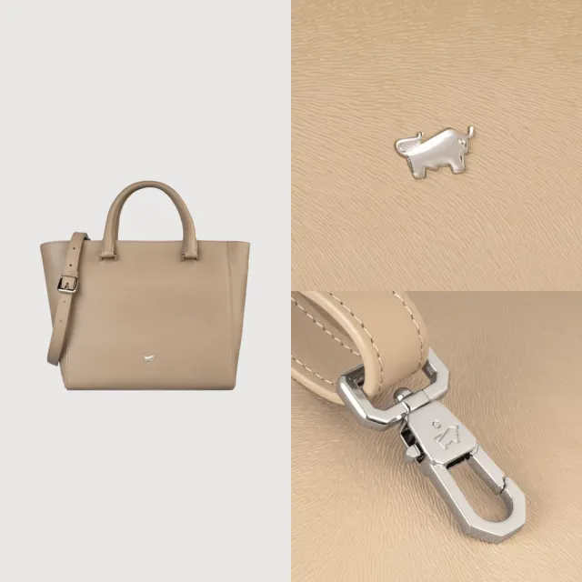 【BRAUN BUFFEL 德國小金牛】依雅娜 小托特包-奶茶棕(BF853-55-SVM) 女包送禮推薦