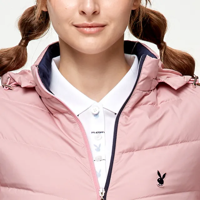 【PLAYBOY GOLF】女款防風透氣防潑水蓄熱保暖羽絨外套-粉(GOLF/高爾夫/KC24230-15)