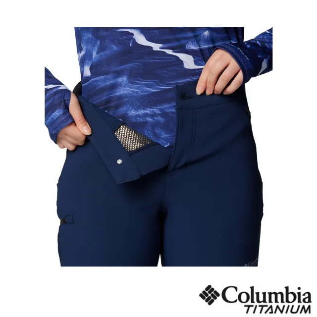 【Columbia 哥倫比亞】女款-極暖防潑軟殼長褲-深藍(UAR00130NY/IF)