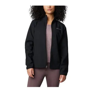 【Columbia 哥倫比亞】女款-防潑立領軟殼外套-黑色(UWR16840BK/IF)