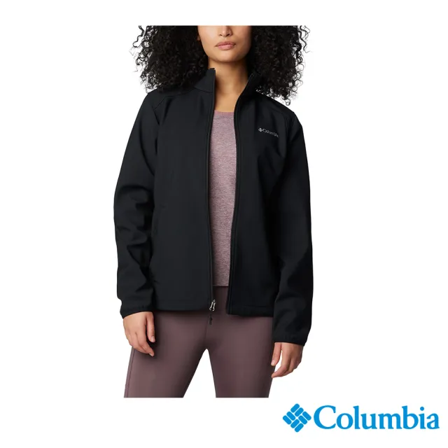 【Columbia 哥倫比亞】女款-防潑立領軟殼外套-黑色(UWR16840BK/IF)