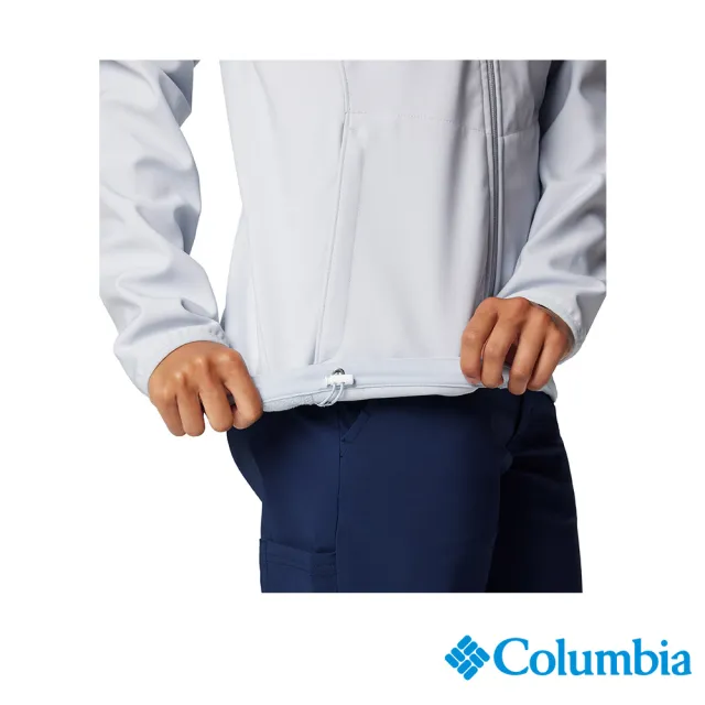 【Columbia 哥倫比亞】女款-防潑立領軟殼外套-灰藍(UWR16840GL/IF)