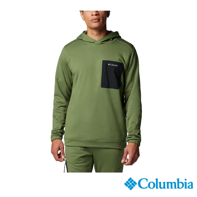 【Columbia 哥倫比亞】男款-快排連帽長袖上衣-綠色(UAE89020GR/IF)