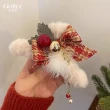 【Golicc】聖誕氣氛 毛絨蝴蝶結抓夾(雙十 萬聖節 生日 髮飾 頭飾 鯊魚夾 抓夾 禮物)