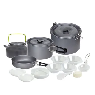 【Camping Ace】野樂14件組4-6人硬質氧化壺鍋 ARC-1545(戶外爐具 露營 登山 爐具 野外爐具 露營爐具)