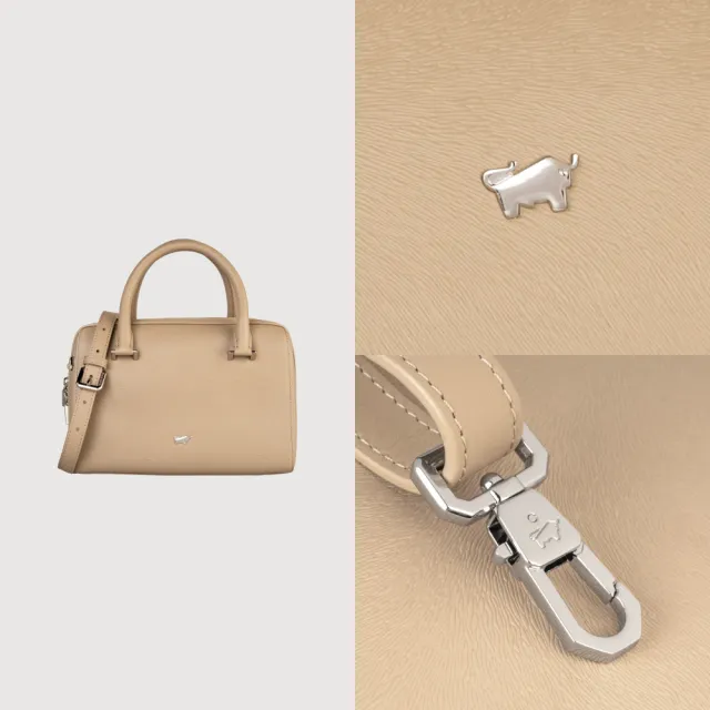 【BRAUN BUFFEL 德國小金牛】依雅娜 小波士頓包-奶茶棕(BF853-35-SVM) 女包送禮推薦