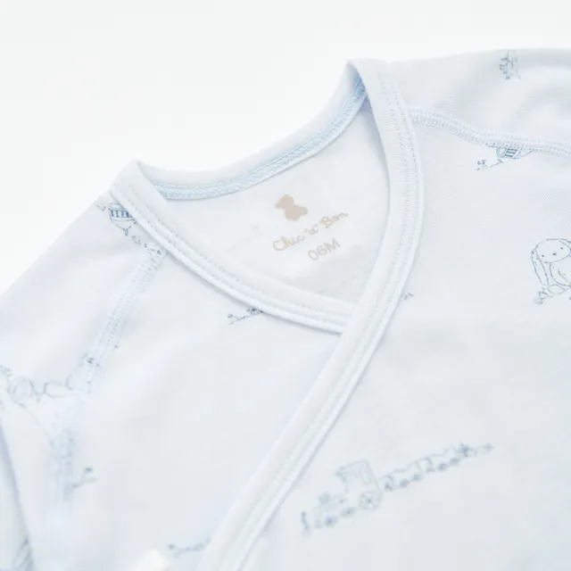 【奇哥】Chic a Bon 嬰幼童裝 蹦熊與兔肚衣-美麗諾羊毛布(3-6個月)