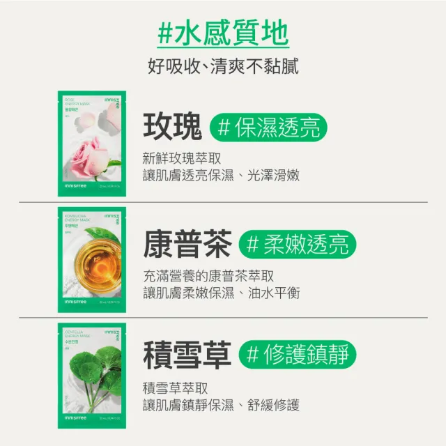 【INNISFREE】我的真萃能量面膜20入澎派組(4款任選)