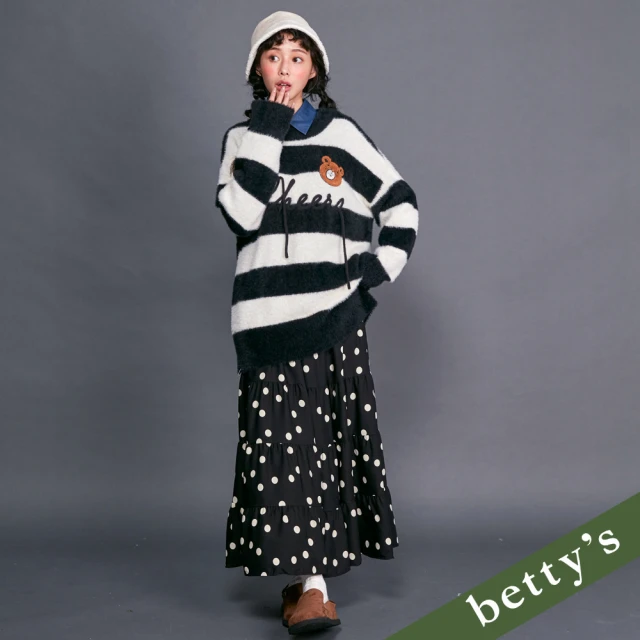 betty’s 貝蒂思 腰鬆緊點點蛋糕裙(黑色)