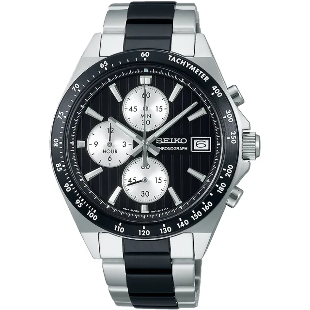 【SEIKO 精工】CS系列 時尚三眼計時手錶-41mm 情人節 送禮(8T67-00Y0D/SBTR043J)
