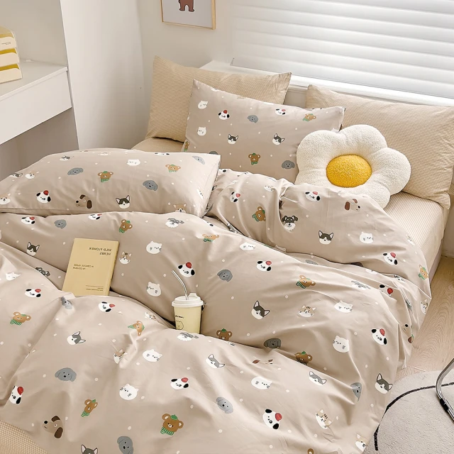 寢安家居 德國防蹣專利 舒柔棉質感抗菌枕套床包組(台灣製/單