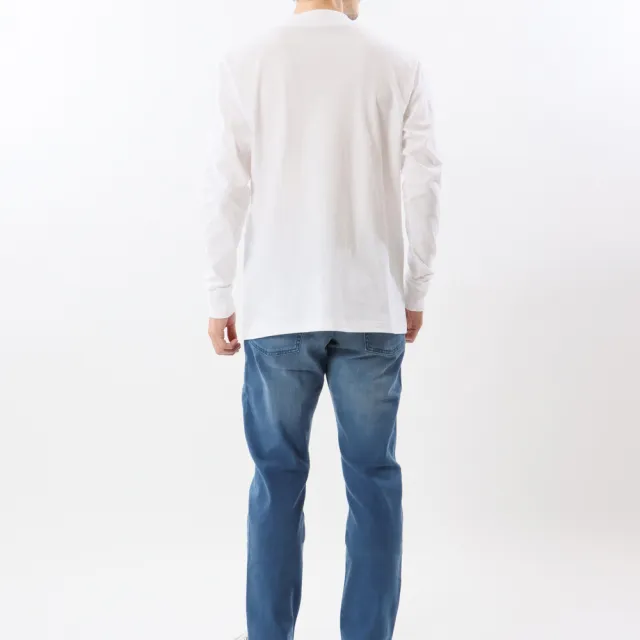 【Hanes】官方直營-UNDERWEAR系列 100%棉微高領立領長袖T恤內衣 經典設計款(白色)