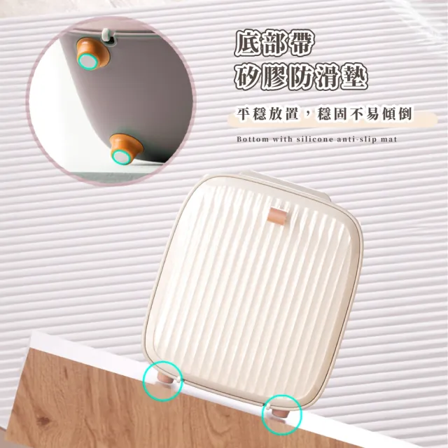 【辦公紙簍】高顏質桌上翻蓋垃圾桶(垃圾袋 手機支架 垃圾筒 家用 帶蓋收納桶 收納盒 置物盒 整理盒)
