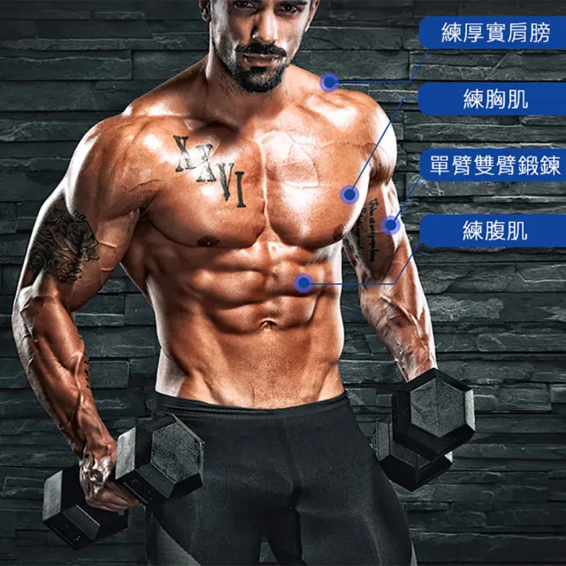 【Fitek】商用六角啞鈴50磅一對 單支重約22.7KG 可摔啞鈴(50LB啞鈴一對六角包膠啞鈴 橡膠啞鈴)