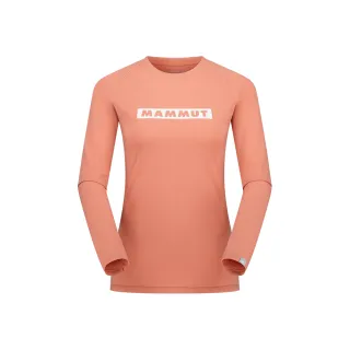 【Mammut 長毛象官方直營】QD Logo Print LS AF 快乾LOGO長袖T恤 石英粉/白PRT2 女款 #1016-01040