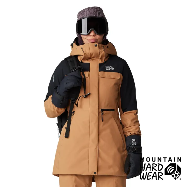 【Mountain Hardwear】Powder Maven™ Parka 滑雪防水化纖連帽長版外套 女款 滿銅紅土/黑 #2092921