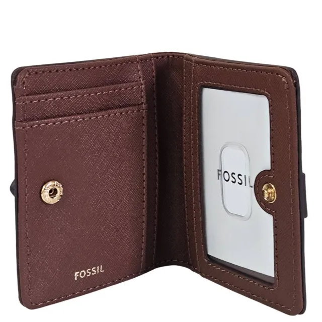 【FOSSIL】Emery 真皮金釦證件短夾(黑/咖啡 七夕情人節)