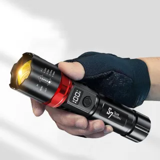 【Lele】鐳射炮9.0 電顯超亮強光手電筒 LED伸縮變焦調光小手電筒 WS-S7(登山/露營/居家/地震/颱風)