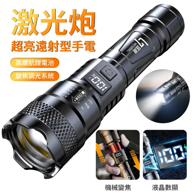 【Lele】戶外電顯強光爆亮手電筒 LED伸縮調光小手電筒 三段模式(登山/露營/居家/地震/颱風/Type C充電) 618